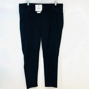 Calvin Klein Jeans Pants Woman 16  Black Textured Skinny Pockets Zip  Work NEW